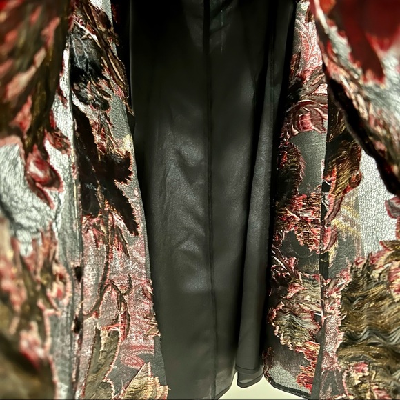 MARCHESA NOTTE Strapless Floral Tea Length Gown, Black, Size 8, NWT - Picture 11 of 17